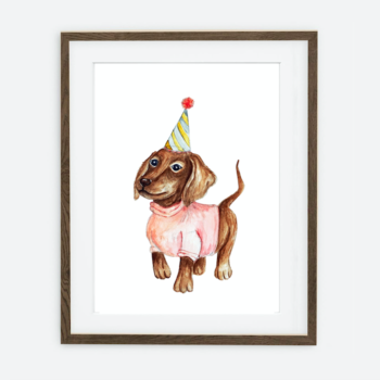 Poster Dackel | Poster für ein Kind Hund Geburtstag Sammlung | Inneneinrichtung für ein Kinderzimmer