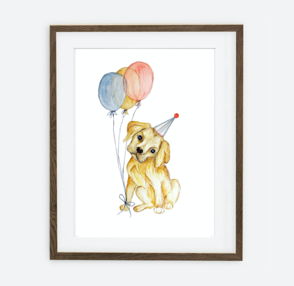Poster Liten labrador | Poster för ett barn Hund födelsedagssamling | Inredning för ett barnrum