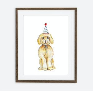 Plakat Little Poodle | Plakat til barn Dog Birthday Collection | Interiørdekorasjon til barnerommet