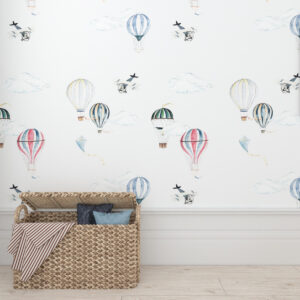 Papel pintado globos y aviones