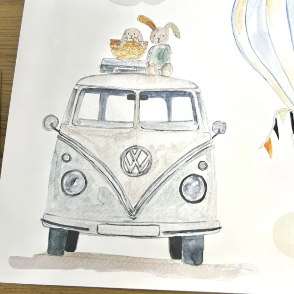 Naklejki ścienne dla dzieci auto samochód volkswagen