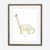 Plakat Dinozaur diplodocous | Plakat dla dziecka Kolekcja Psie urodziny | dekoracja wnętrza pokoju dla dziecka
