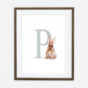 Initial Bunny Peter and dots Initial för pojke Retro collection Bunnies | rumsinredning för pojke
