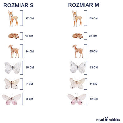 Naklejki na ścianę dla dzieci - sarenki i motylki 5 Naklejki dla dzieci sarenki