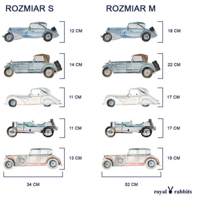 Naklejki na ścianę samochody - retro auta do pokoju chłopca 7 naklejki ścienne samochody