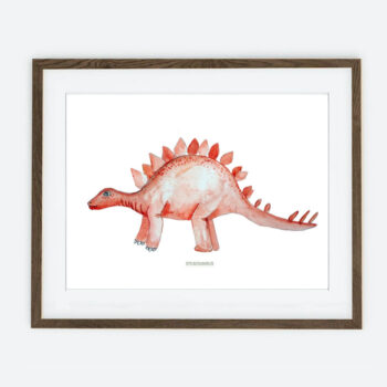 Plakat Dinozaur stegosaurus | Plakat dla dziecka Kolekcja Psie urodziny | dekoracja wnętrza pokoju dla dziecka