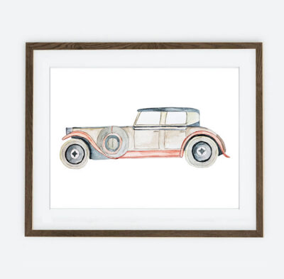 Old Car Poster III | Poster for child Dog Birthday Collection | interior decoration of a child's room.