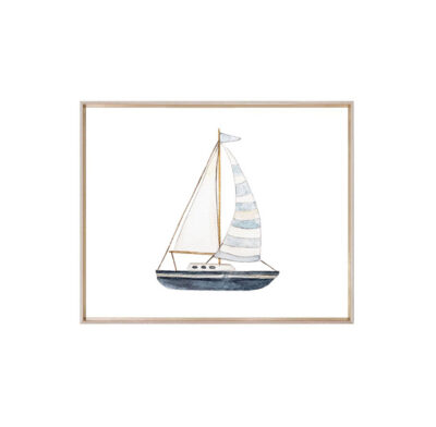 Plakat Łódka I | Plakat dla dziecka Kolekcja Psie urodziny | dekoracja wnętrza pokoju dla dziecka