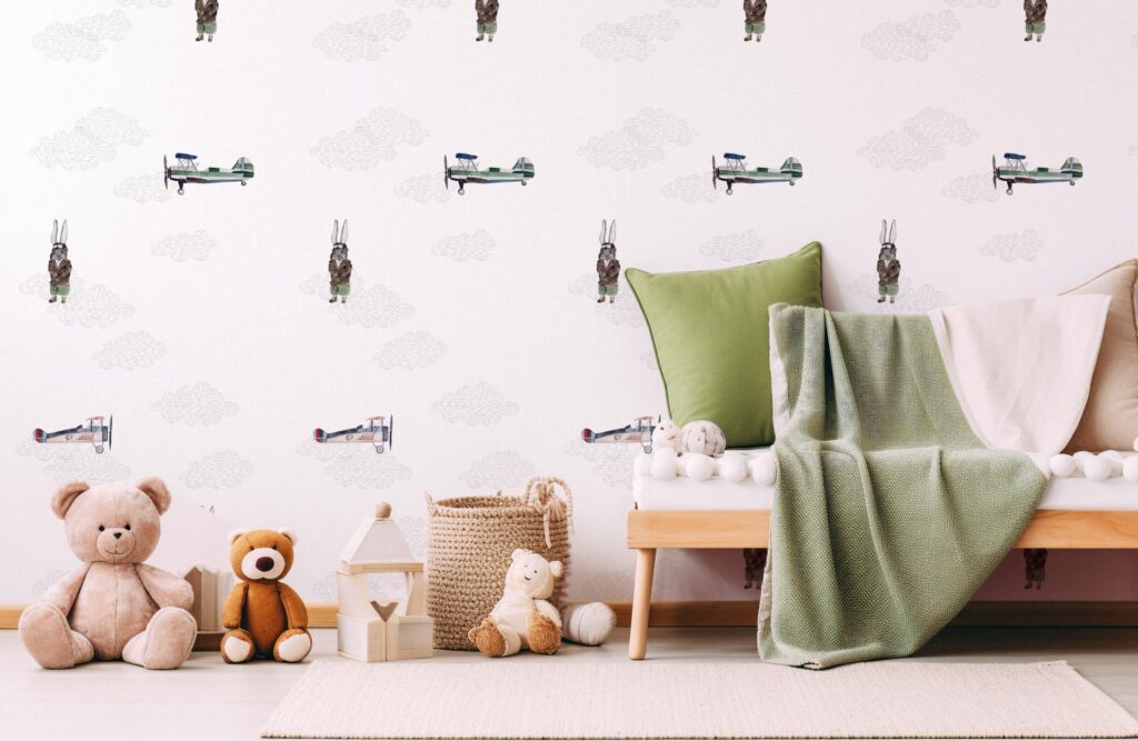 Wallpaper rabbit aviator and airplanes