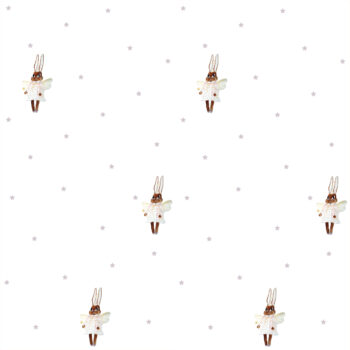 Tapety s motivem zajíčka a drobných hvězdiček | Tapety pro dívky s motivem zajíčka | Interiérové dekorace dívčího pokoje