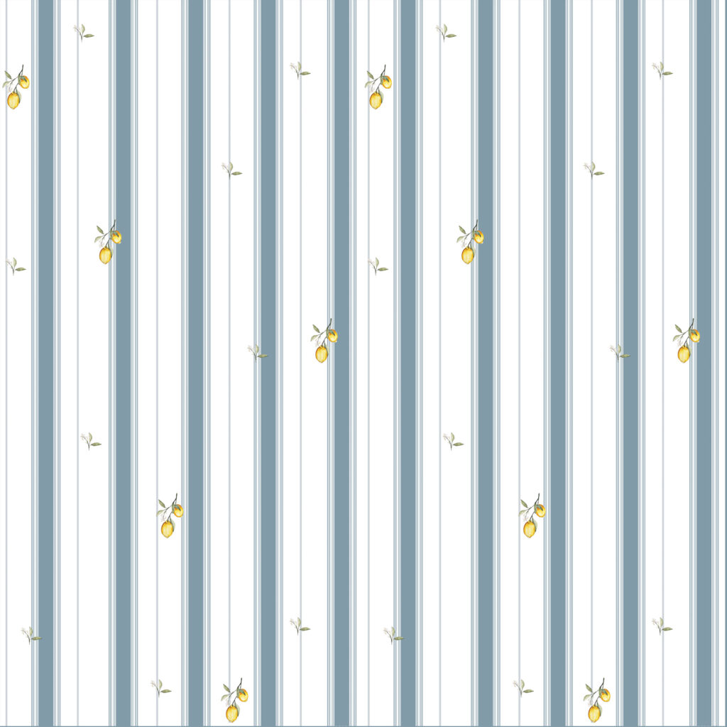 Wallpaper lemons and thick stripes | Wallpaper for home Lemon motif | room interior decoration for home
