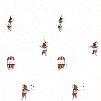 Wallpaper for children's room in circus style