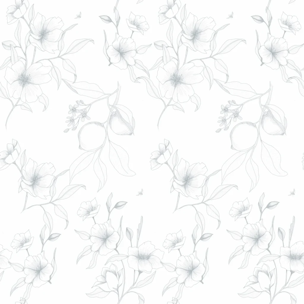 Wallpaper for kitchen linear flowers