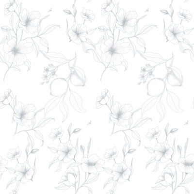 Wallpaper for home, lemon flowers, for bedroom, for baby girl's room