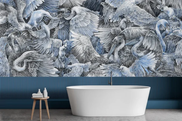 Tapeta mural żurawie niebieskie