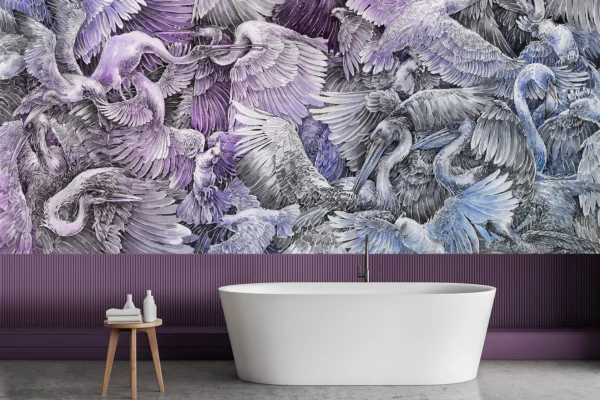 Fototapeta mural żurawie fiolet