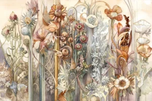 Floral ταπετσαρία τοιχογραφίας, ταπετσαρία πριμοδότησης
