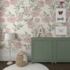 Tapeta do pokoju dziewczynki w peonie w odnieniach rożu, szałwi i beżu