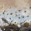 Mural de flores de libélula