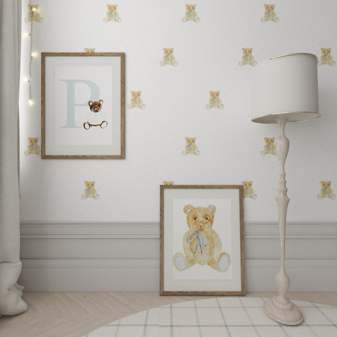 Pokój dla niemowlaka – aranżacja przytulnego i funkcjonalnego wnętrza 2 Delikatna tapeta do pokoju niemowlaka