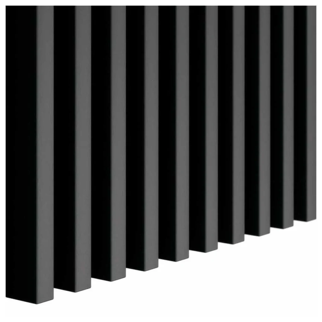 Nowoczesna ściana przy schodach - inspiracje, które w łączą minimalizm z modnym charakterem 1 lamele scienne czarny mat 16x30 royal rabbits dekoracje