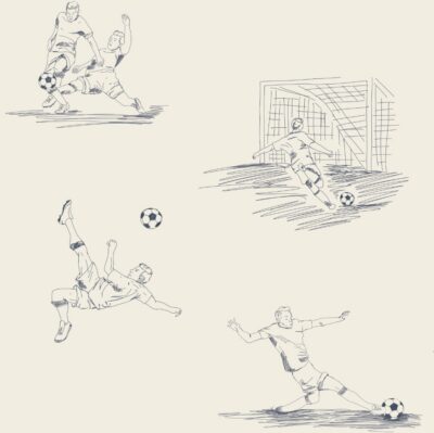 Wallpaper with soccer motif