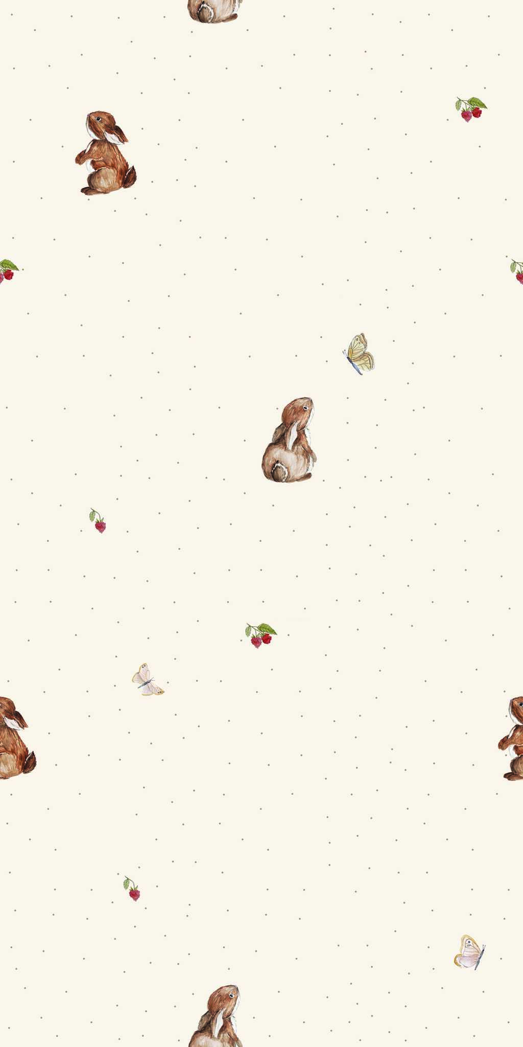 Tapeta króliczki i malinki - w rolce 1 Tapeta króliczki i malinki - w rolce