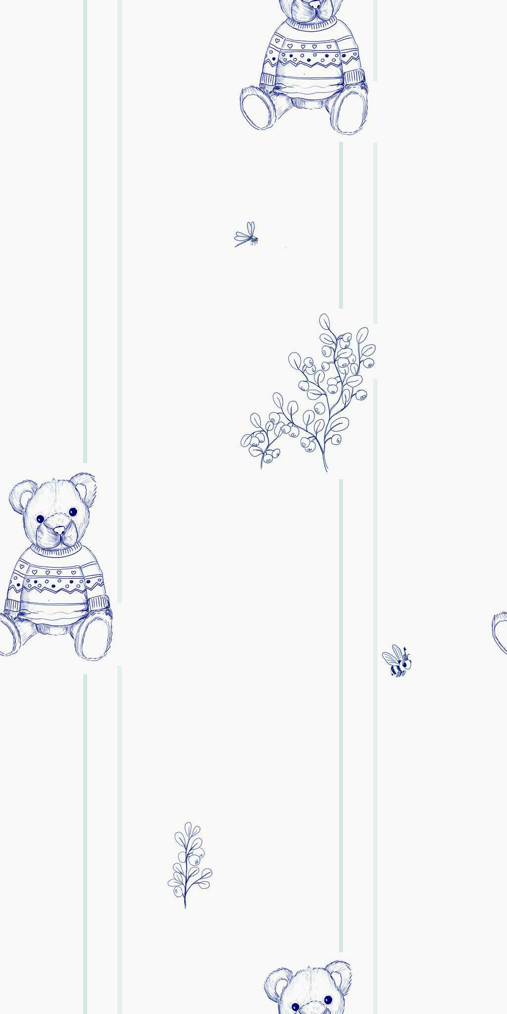 Tapeta miś hubert linearnie - w rolce 1 Tapeta miś hubert linearnie - w rolce