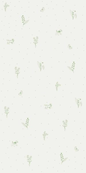 Tapeta w zielone gałązki i pieski - w rolce