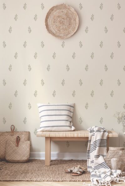 Wallpaper in small green branches
