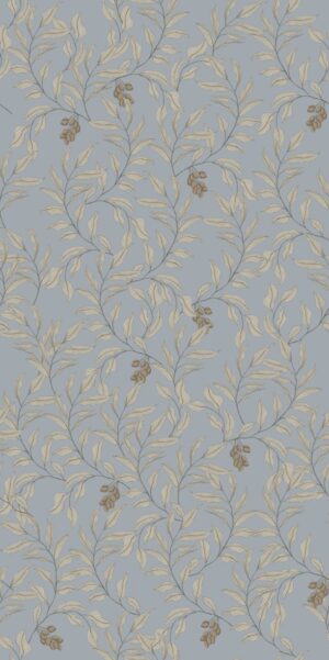 Tapeta  gałązki z owocami niebieski w rolce