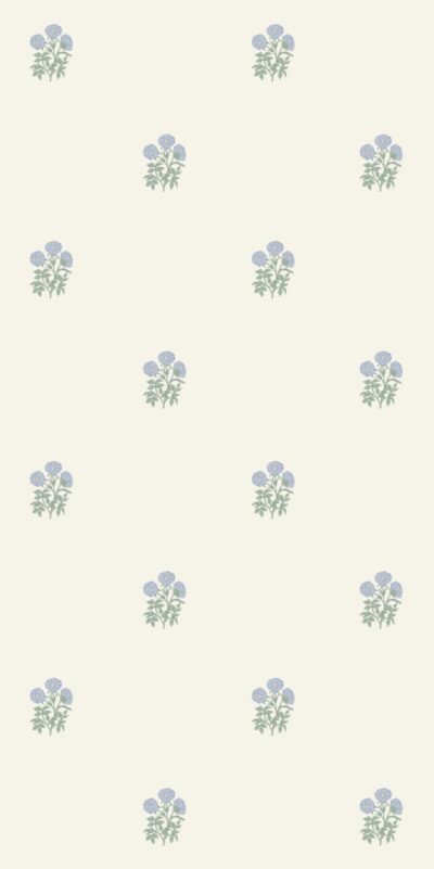 Wallpaper in small blue flowers in a roll