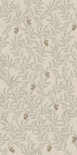 Tapeta beżowe gałązki  z owocami w rolce