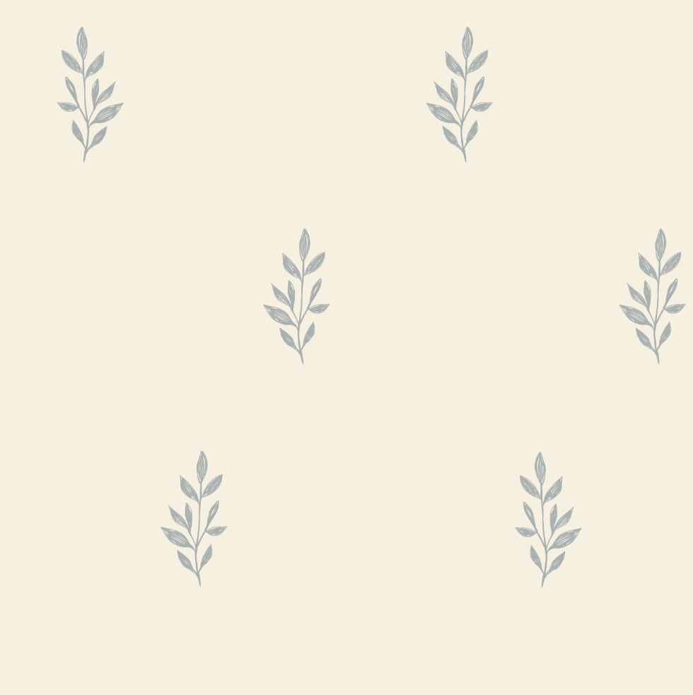 Tapeta w małe błękitne gałązki 2 Tapeta delikatna w listki