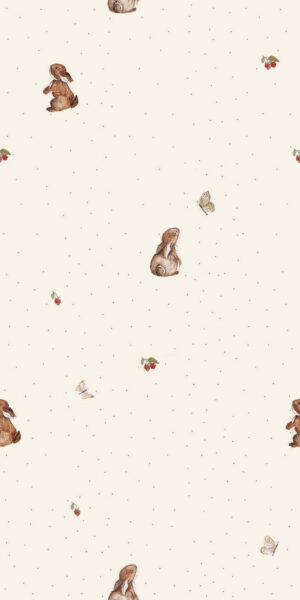 Tapeta króliczki i malinki - w rolce