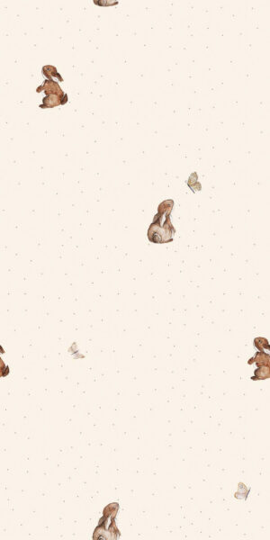 Tapeta w króliczki i motylki - w rolce