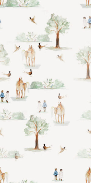 Tapeta konie leśna - w rolce