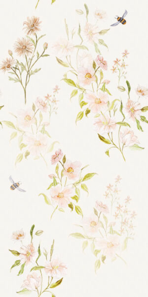 Tapeta akwarelowa kwiaty leśne - w rolce