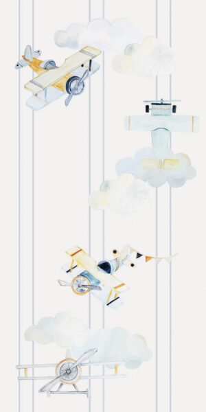 Tapeta samoloty i paski - w rolce