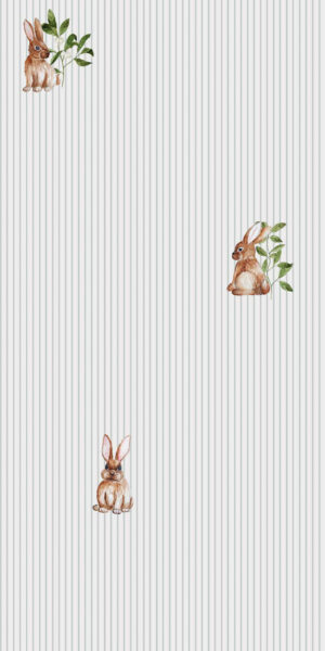 Tapeta króliczki i paski - w rolce