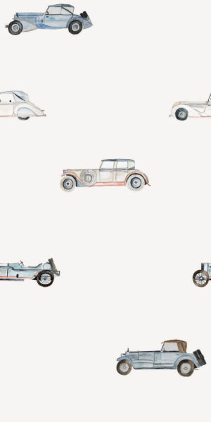 Tapeta w stare samochody do pokoju chłopca - w rolce