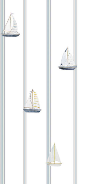 Tapeta morska łódki - w rolce