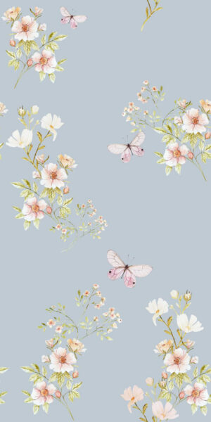 Tapeta kwiaty błękit - w rolce