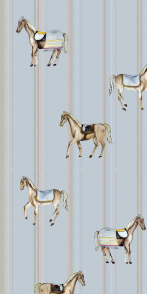 Tapeta konie błękit pasy - w rolce