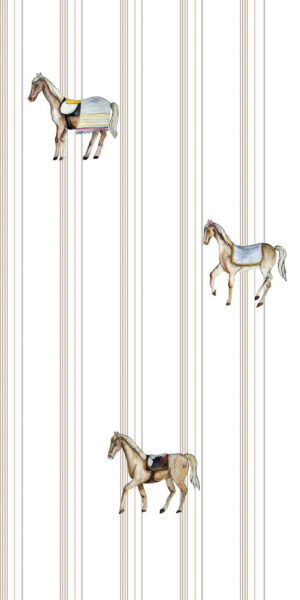 Tapeta konie biel pasy - w rolce