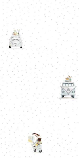 Tapeta w pojazdy – Garbus, Ogórek, Vespa - w rolce