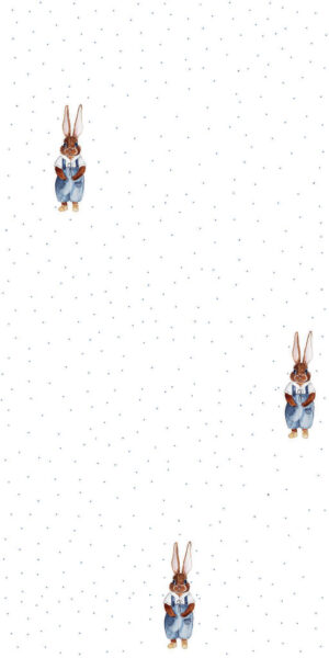 Tapeta królik Stanisław dots - w rolce