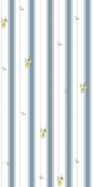 Tapeta cytryny i grube paski - w rolce