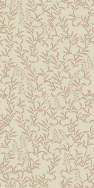 Tapeta listki beżowe i łososiowe - w rolce