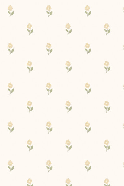 Wallpaper small yellow flowers on a light background